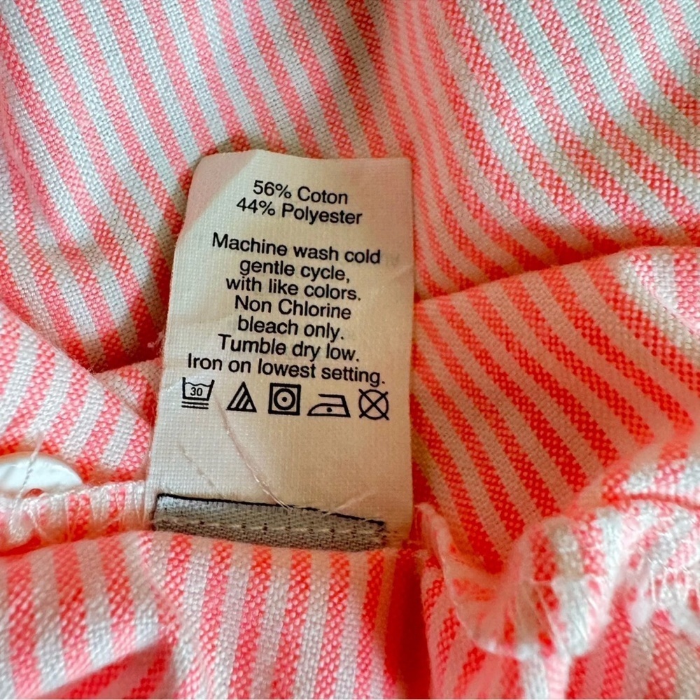 J. Crew Pop Over Embroidered Pink Stripe Long Sleeve Button Shirt Women 2 Office - Picture 7 of 7